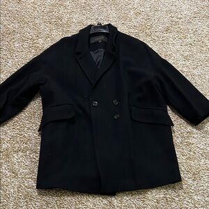 Coach Black Double-Breasted Pea Coat